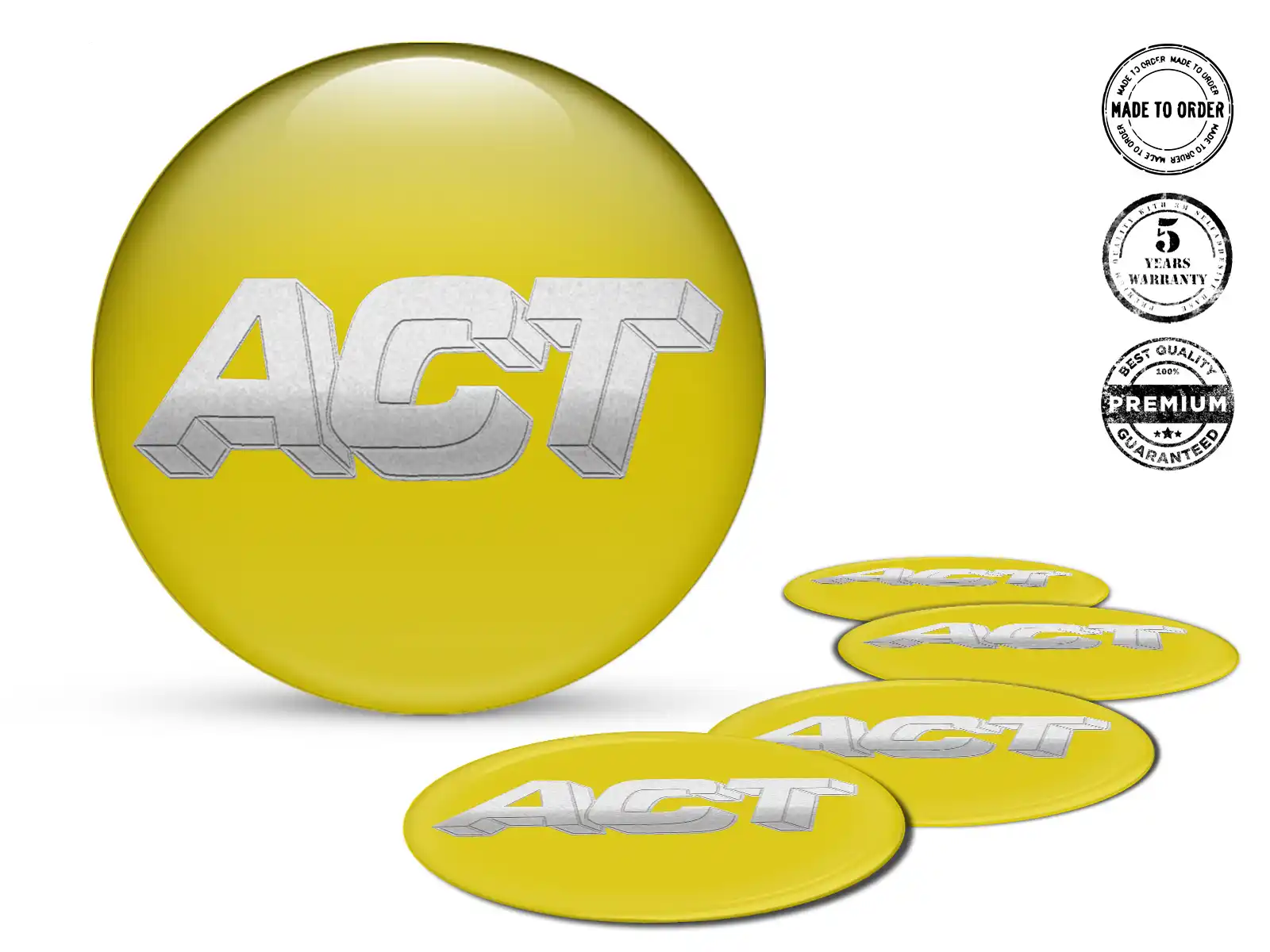 ACT Wheel Emblems Style High-Quality Dome Labels